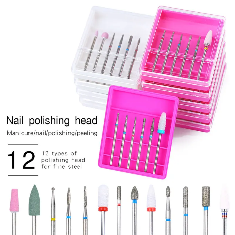 

6Pcs/set Tungsten Steel Drill Bit Accessories Ceramic Drill Bits for Gel Polish Removal Paznokcie Akcesoria Embout for Nail Art