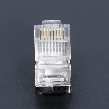 

Wholesale New 50pcs RJ45 Shielded Connector Cat5e Cat6 Network Rj45 Connector Plugs