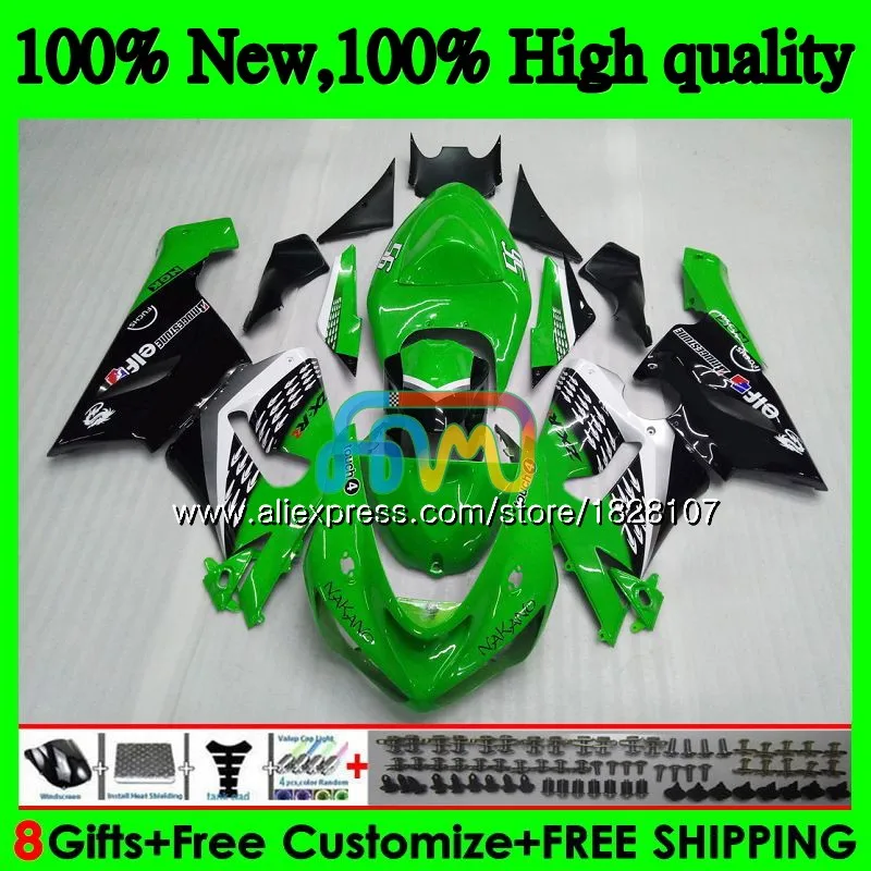 No. 1 Тюнинг-пакет для KAWASAKI ZX 6R 600CC 6 R ZX636 ZX-636 600 CC ZX-6R 11BS. 126 ZX600 ZX 636 ZX6R зеленый 05 06 2005 2006 обтекатели - Цвет: No. 1