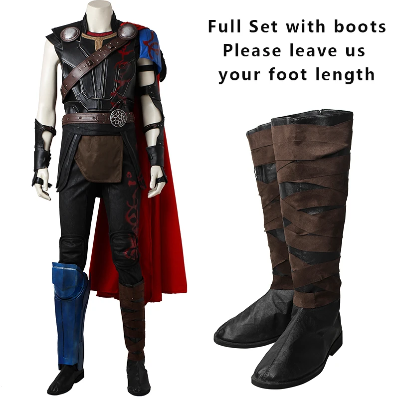 Full Set With Boots Тор Ragnarok Косплей Тор сын Одина ТОР 3 костюм супергерой кино плащ костюмы на Хэллоуин сапоги для взрослых Пользовательские Мстители - Цвет: Full Set With Boots
