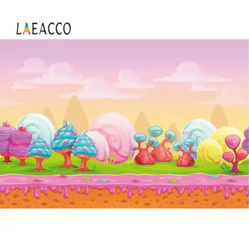 

Laeacco Candy Land Photographic Backgrounds Baby Shower Happy Birthday Photography Vinly Photography Backdrops Photo Studio