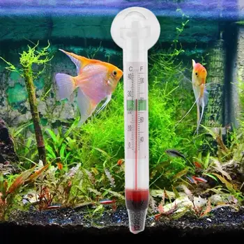 

Glasstube Aquariums Fish Thermometer Glass Super-strong Sucker Clearer Observation Temperature Submersible Suction Tanks Decor