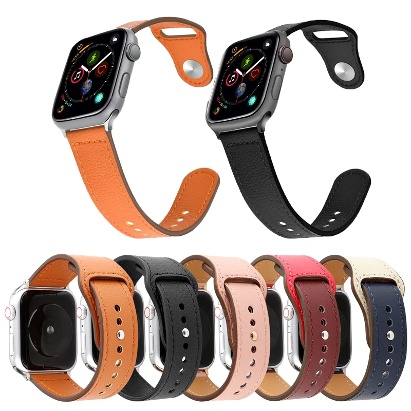 

Genuine leather loop strap for apple watch band 42/38mm Universal Bracelet correa apple watch 4 44/40mm for iwatch series 3/2/1