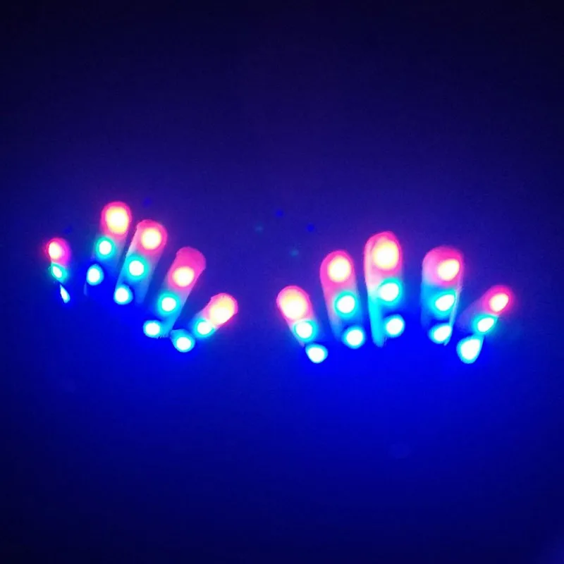 Christmas LED Flashing Gloves Winter Novelty Party Glow Party Supplies Glowing Gloves 7 Mode Light Up