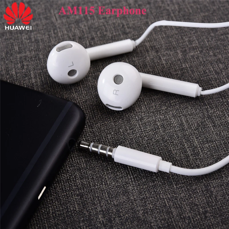 Оригинальные наушники Huawei AM115 3 5 мм с микрофоном и регулировкой громкости для