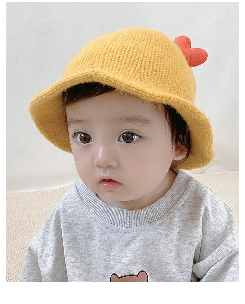 

Baby hat autumn and winter boys knitted fisherman hat baby girl love woolen hat cute super cute children hat