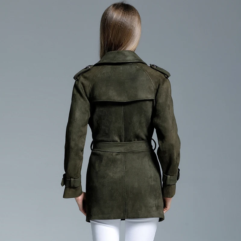 

Тренчкот, весеннее пальто, женская одежда, 2023 замшевые длинные осенние пальто, Женское пальто, F1000