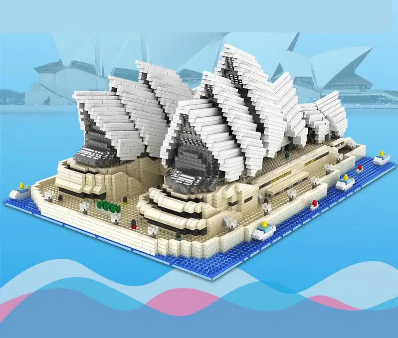 

Diamond Mini Bricks Famous City Architecture Sydney Opera House Model Building BlocksToy For Children Gift 1706987