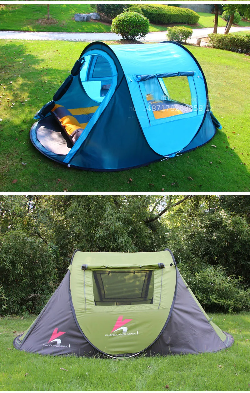 Outdoor Throw Tent Outdoor Automatic Tents Throwing Pop Up Waterproof Camping Hiking Tent Waterproof Large Family Windproof Tent