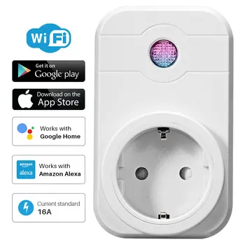 

WiFi Smart Socket Power Plug With Timing APP Remote Control Compatible With Amazon Alexa Google Home Mini Smart Home Automation