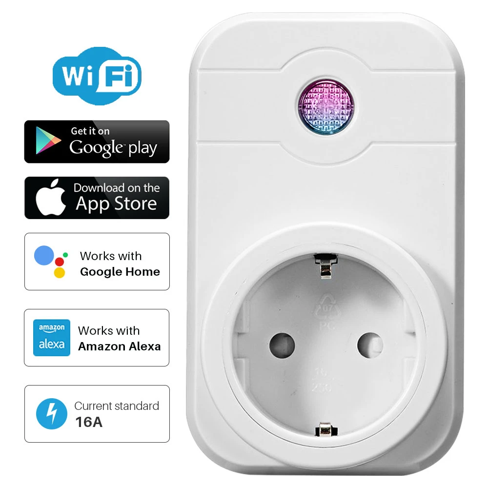 No Hub Required Works with Echo Alexa & Google Home Wireless Wi-Fi Smart Timing Plug Samsung Android Cell Phone Mini Wifi Smart Socket Control your Devices from Anywhere for iPhone No Hub Required Works with Echo Alexa & Google Home Wireless Wi-Fi Smart Timing Plug Samsung Android Cell Phone Mini Wifi Smart Socket Control your Devices from Anywhere for iPhone