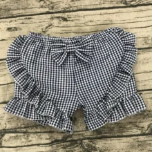 Для малышей, для девочек шорты с оборками, в крепированную полоску детские шорты эксклюзивная одежда для детей