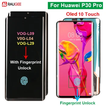 

Raugee Original Display For Huawei P30 Pro Touch Screen Oled 10 Touch Screen Replacement For Huawei P30 Pro Vog l29 Screen