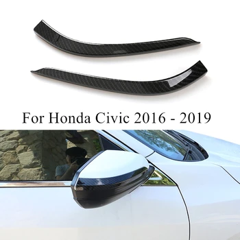 

2Pcs Car Rearview Mirror Anti-collision Strip ABS Carbon Fiber Scratch Resistant Accessories For Honda Civic 2019 2018 2017 2016