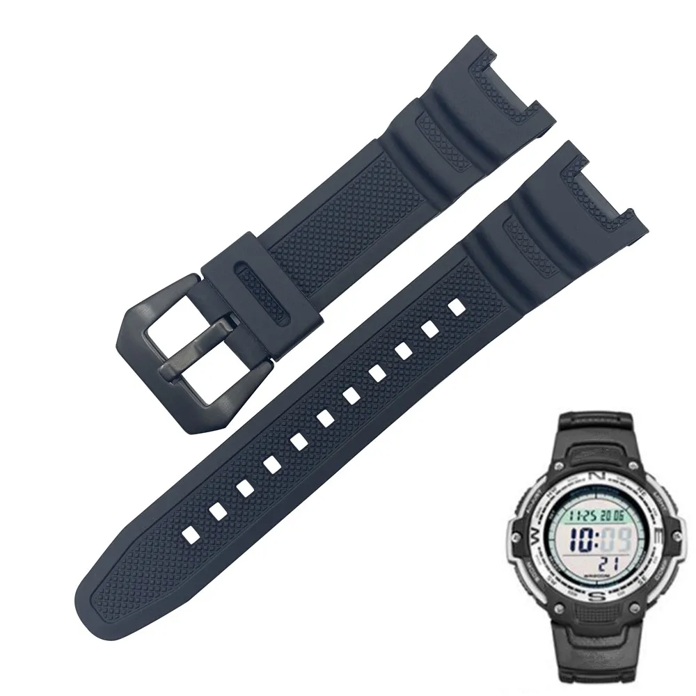 Черный силиконовый резиновый водонепроницаемый ремешок для Casio sgw-100 Ремешки для наручных часов умные часы аксессуары ремешок браслет сделай сам Замена