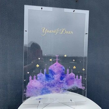 

Customize Guestbook Transparent Frame Personalised Wedding Guest Book Alternative Five-Pointed Star Drop Box Top Signature