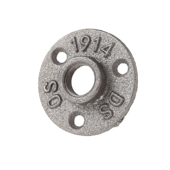 

3/4\" Malleable Threaded Floor Flange Iron Pipe Fittings Wall Mount Black Y4QC