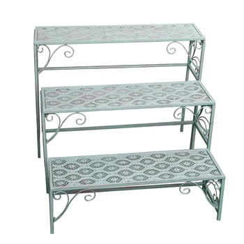 

Gardening European wrought iron flower rack rectangular rack home indoor living room balcony flower pot rack step flower rack