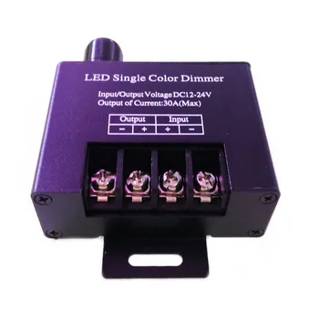 

CLAITE DC12-24V 30A Single Color LED Strip Light Dimmer Controller with Knob Switch High Quality Aluminum Housing