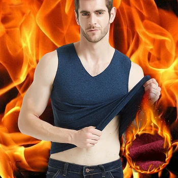 

Men Thermal Underwear Tops Sleeveless Seaming Invisible Vest Winter Underwear Warm Body Tank Top