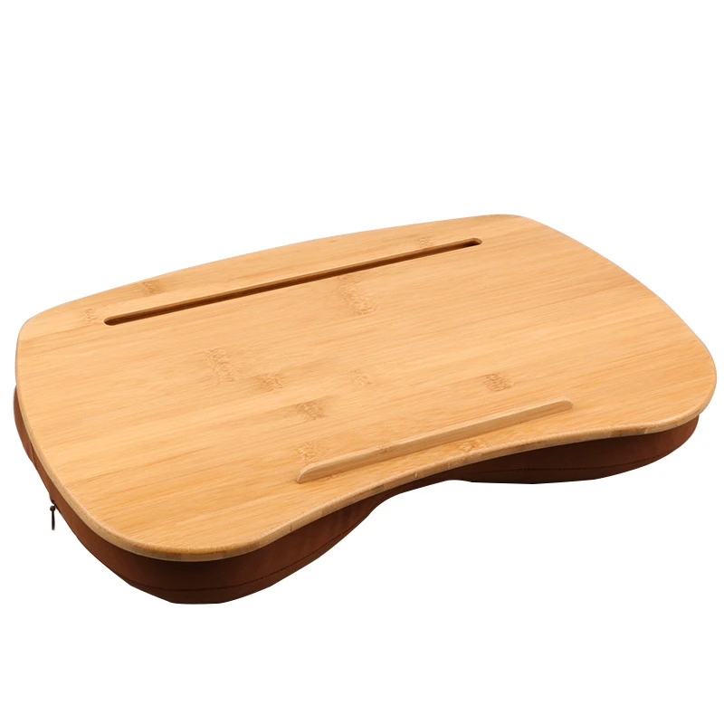 

New Portable Bamboo Laptop Table Pillow Lap Desk Bookshelf Tray Tablet Stand Handy Learning Desk Holder For Bed Notebook Outdoor