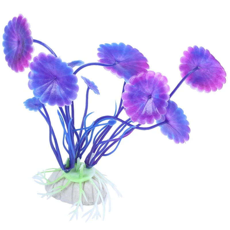 

Decoration Plastic Simulated Sea Plants Flora for Aquarium Fish Tank purple