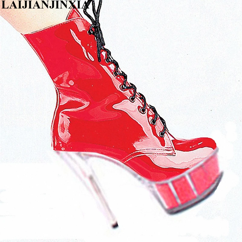 LAIJIANJINXIA Nieuwe mode 6 inch hoge hakken classic zip strappy  enkellaarsjes lage prijs Platforms korte laarzen Hoge hakken schoenen|Enkellaars|  - AliExpress