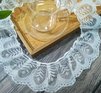 

1Yards High Quality Lace Fabric Tulle Dress Sewing Supplies Ribbon 5cm White Lace Trims Embroidery Laces encajes dentelle T17