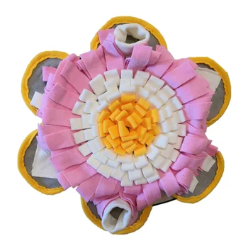 

1PC Anti-Choking Pet Feed Training Mat Pet Sniff Smell Pad Slow Food Feeding Cushion Educational Dog Cat Feeder (Pink, White, Ye