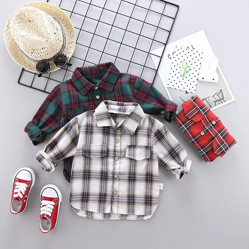 

2019 Autumn Infants Children Plaid Shirt Versatile Childrenswear New Style Casual Children Shirt Boy's