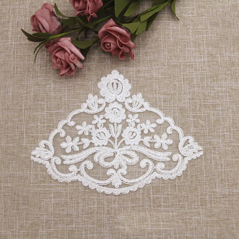 

Lychee Life Embroidery Lace Ribbon Cotton Lace Trims DIY Handmade Curtain Antependium Supplies Decoration