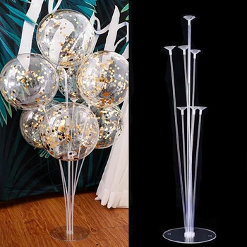 

7 Tubes Balloons Stand Balloon Holder Column Confetti Balloon Baby Shower Kids Birthday Party Wedding Decoration Supplies