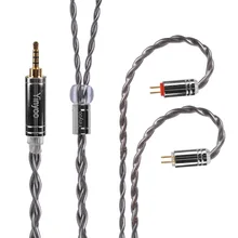 Yinyoo 4 ядра 7N один кристалл медный кабель 2,5/3,5/4,4 мм OCC посеребренный кабель с MMCX разъем для AS10 HQ8 HQ12