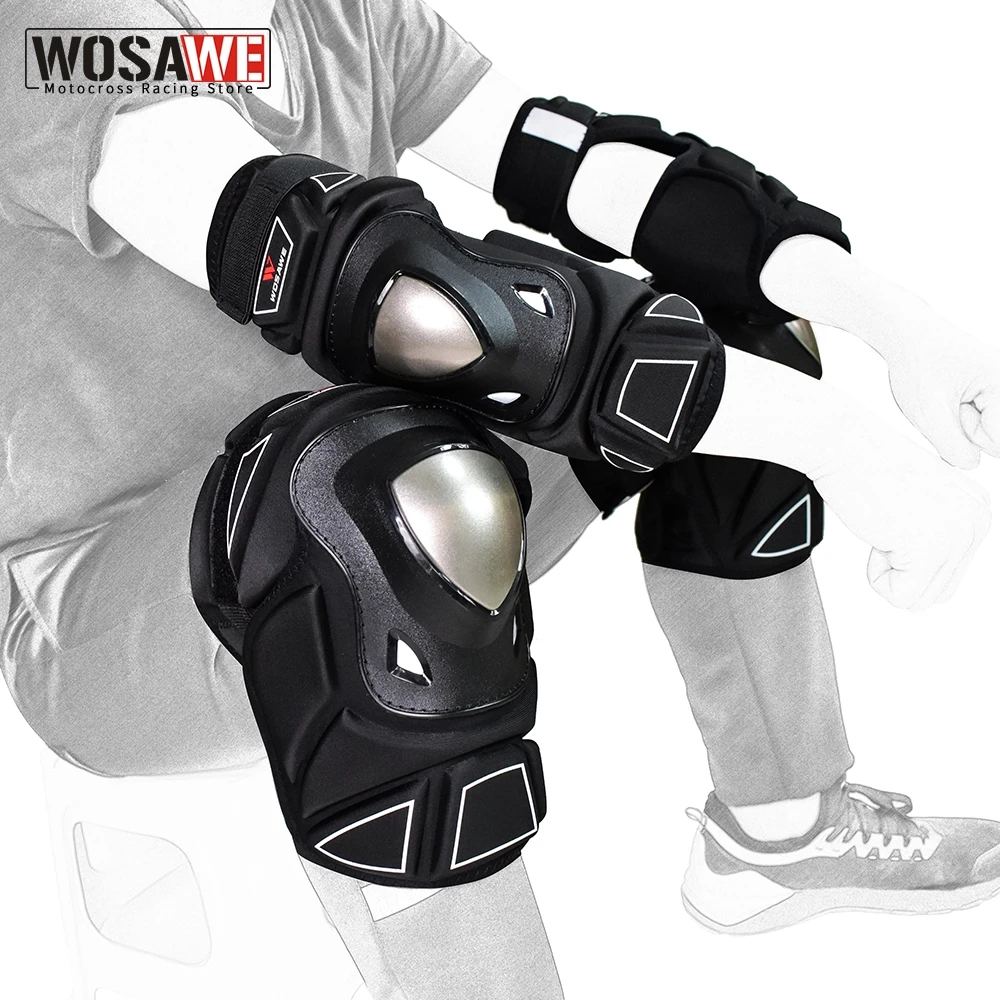 

WOSAWE Motorcycle Knee Pads Guards Cuirassier Elbow Pads Racing Off-Road Protective Kneepad Motocross Motorbike Brace Protector