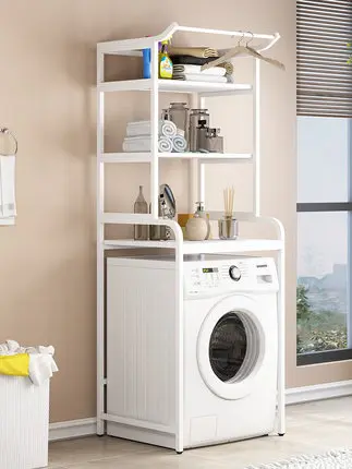 Washing machine toilet rack Floor to ceiling balcony Bathroom multifunctional |