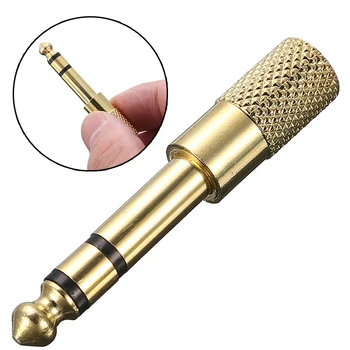 

2pcs Gold Plated Jack 6.35mm 3 Pole Stereo Male Plug to 3.5mm Stereo Female Adapter Audio Microphone Plug for Headphone Adaptor
