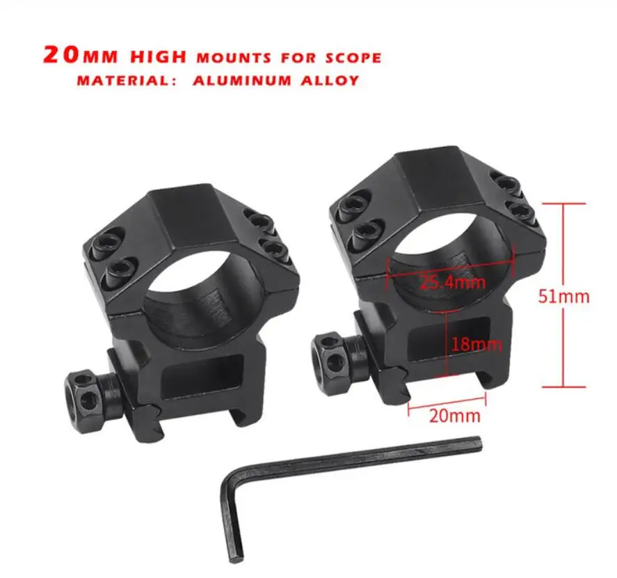 20mm high mounts Снайпер NT 1-5X24 охотничий прицел тактический оптический прицел полный размер Mil-Dot оборудование RG проволока сетка для винтовки прицел страйкбол - Цвет: 20mm high mounts