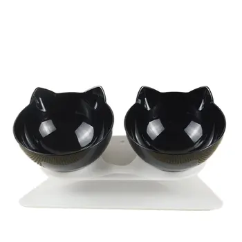 

Cat Bowl Automatic Drinking Cat Supplies Cat Food Bowl Pet Bowl Plastic Neck Guard Bowl Split Design Bowl