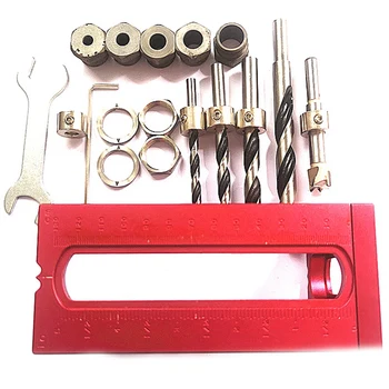 

1 Set Woodworking Pocket Hole Screw Jig Drill Bits Set Cross Oblique Flat Head Screw Puncher Bed Cabinet Screw Puncher Locator
