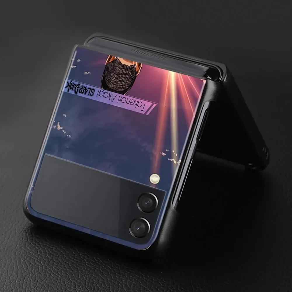galaxy z flip3 5g case Phone Case For Samsung Galaxy Z Flip3 5G Hard PC Fundas For Samsung Z Flip 3 5G z flip Coque Balck Cover Slam Dunk Basketball galaxy flip3 case