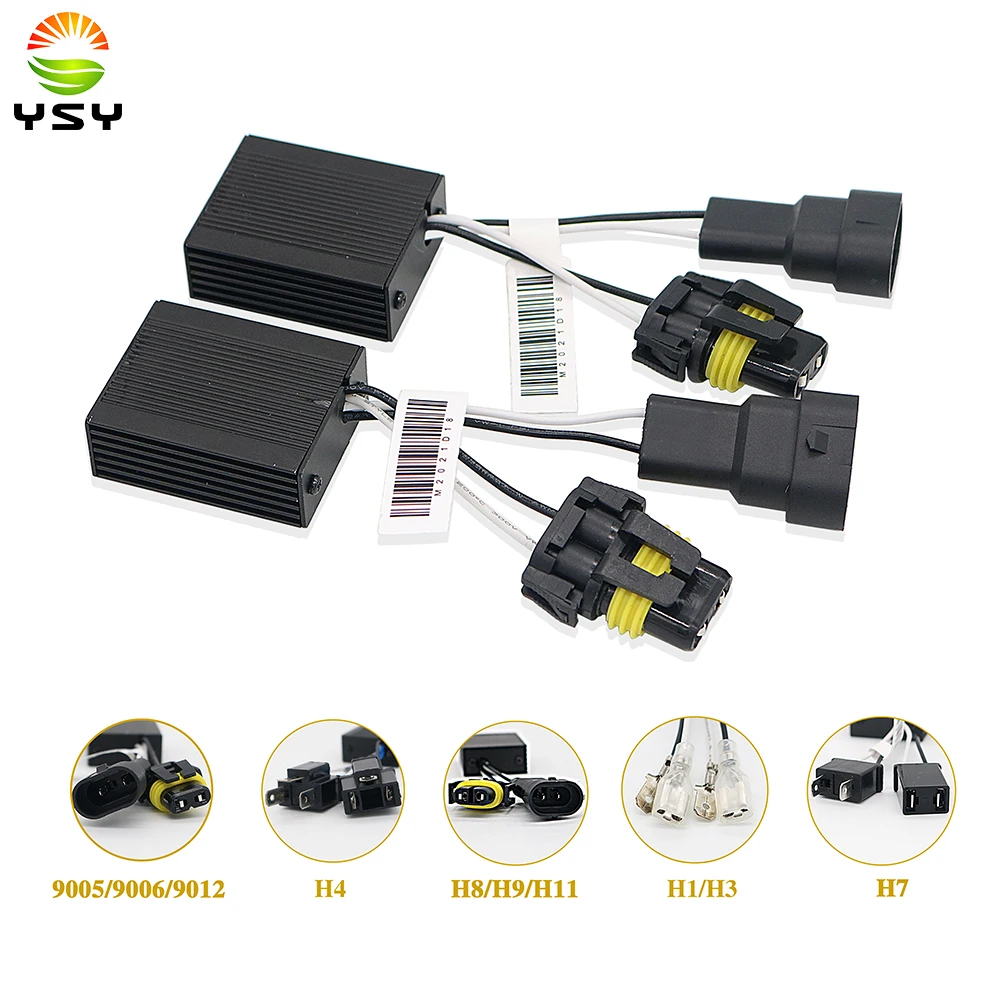 Led car lights Led bulbs Led headlights Led car headlights Car headlamps Hid headlight bulbs 2pcs H4 H7 H8 H11 9005 HB3 9006 HB4 LED Bulb Decoder Resistor 50w Canbus Error Canceller Wire Harness Adapter for Car Headlight