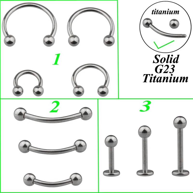 

1PCS Titanium Nose Studs Ear rings Nostril Piercings Nose Rings Screw Piercing Rings Body Piercing Lip ring Jewelry Women Rings