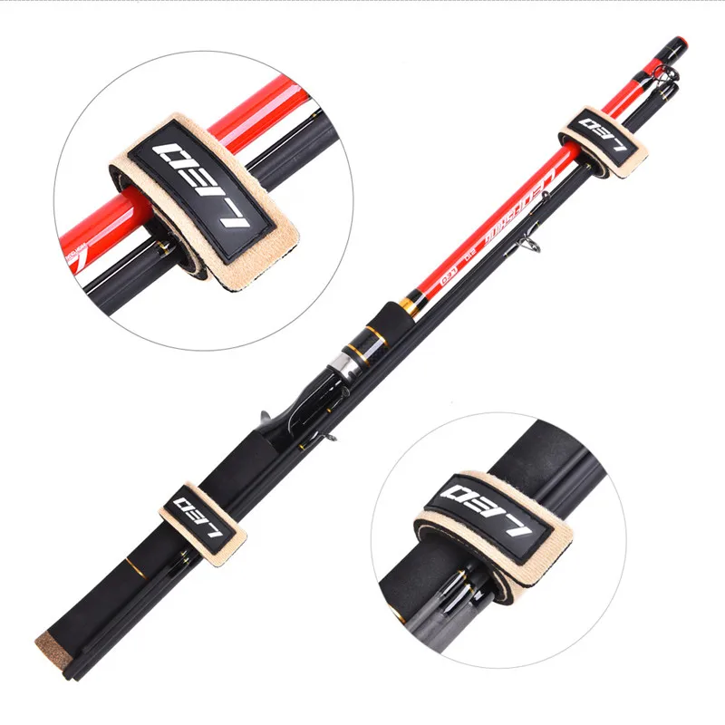 

2Pcs 25cm*3cm Solid Color Fishing Rod Strap Tie Outdoor Angling Fish Lure Band