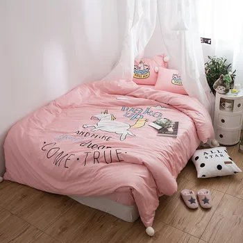 

600TC egyptian Cotton Bedding set King Queen Size embroidery bedlinen Unicorn Bed set Duvet Cover Bedsheet set parrure de lit