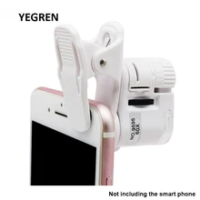 20 шт./лот 60X Мини-микроскоп клип тип МИКРОСКОП СВЕТОДИОДНЫЙ Лупа с универсальным зажимом для сотового телефона для идентификации ювелирных изделий