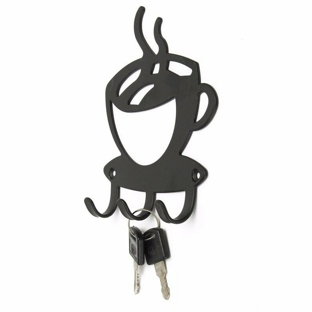 

Coffee Cup Shape Key Hook Practical Storage Holder Hanger Durable Rack Metal Space Saving Wall Mounted Hallway Decoration Home