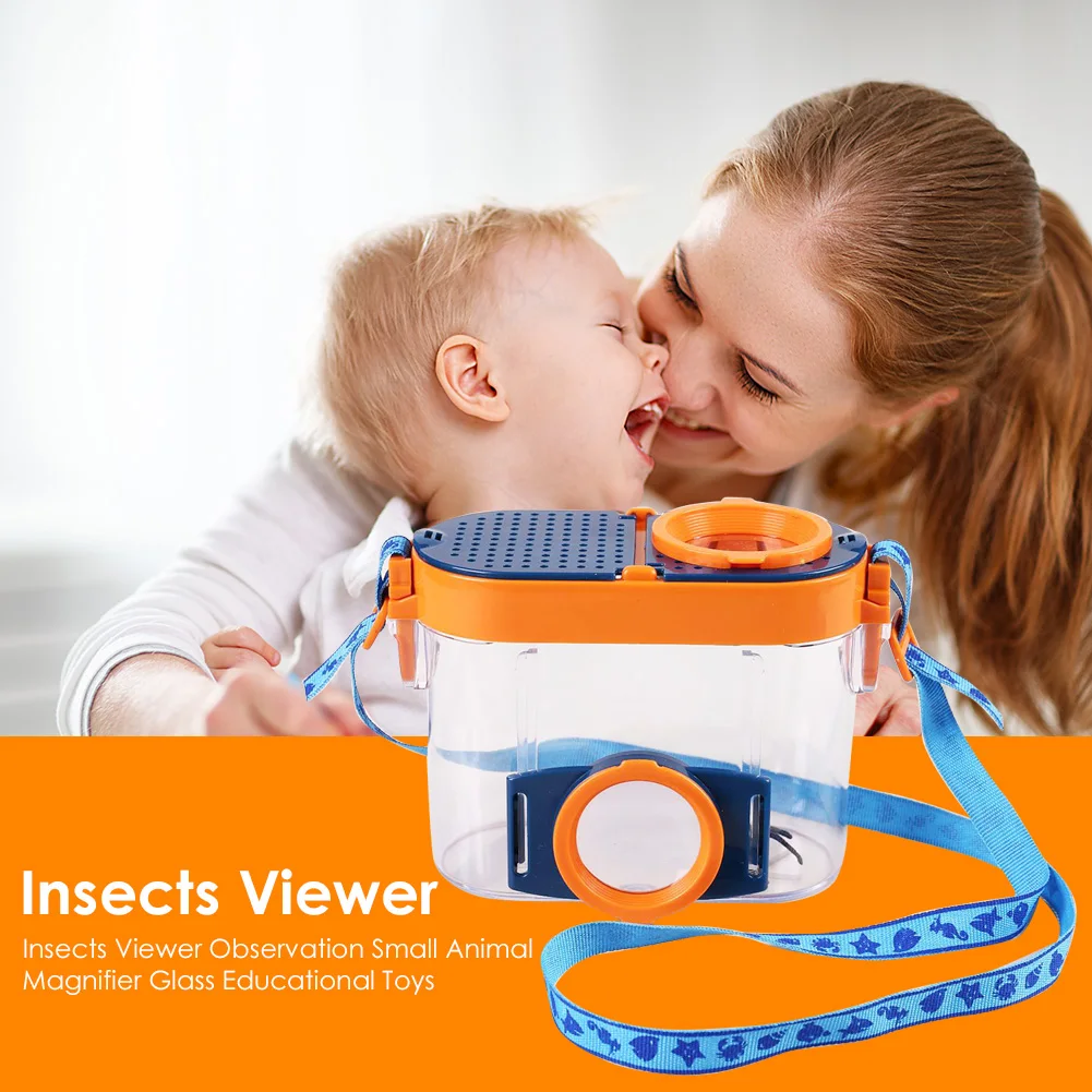Botella de plástico botella de visor de insectos lupa magnificar la observación juguetes pequeños animales para los niños de Aprendizaje Temprano suministros