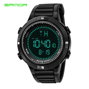 

SANDA Sport Watch Men Outdoor Digital Watches LED Electronic Wristwatch Military Waterproof Male Clock Relogio Masculino