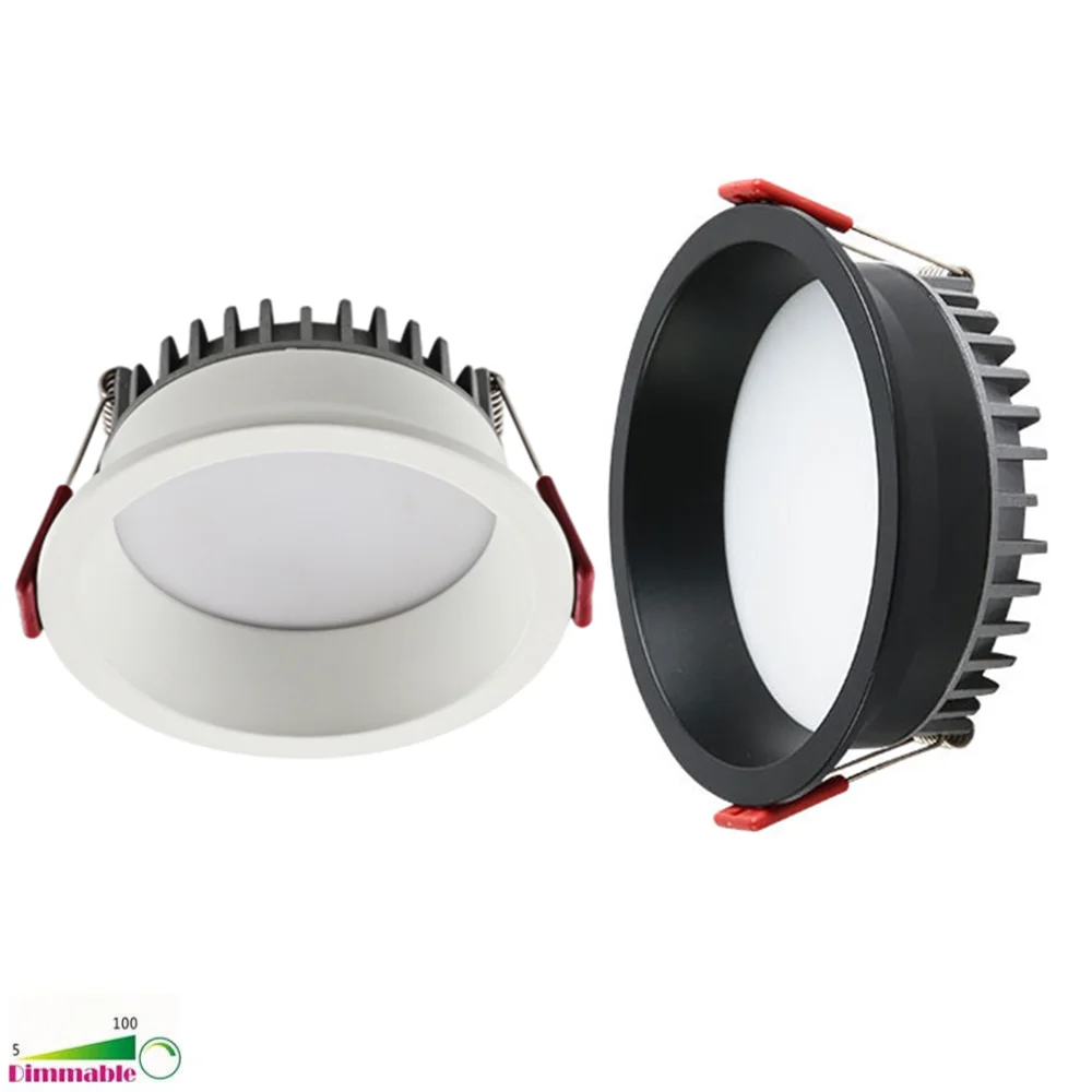 Recessed Anti-glare LED led downlight 18W 24W Dimmable 85-265V Ceiling Lamp Spot Light 12W 15W Home Living Room Bedroom Lighting