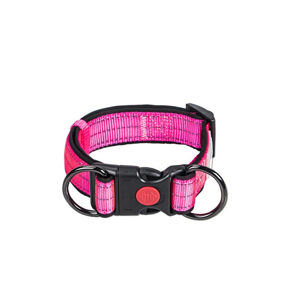 de perro con hebilla doble D, cuerda de tracción reflectante luminosa, Collar de nailon, cierre de seguridad cuerda para mascotas|Collares| - AliExpress